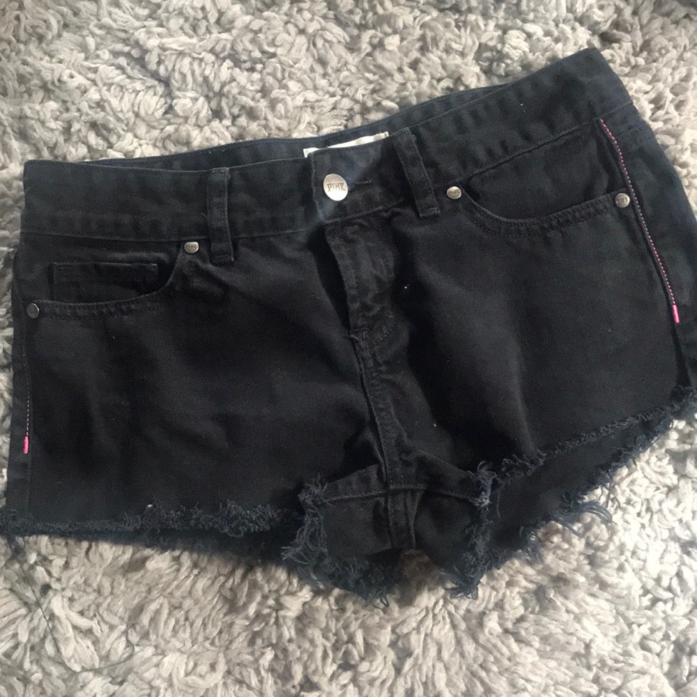 Pink denim shorts